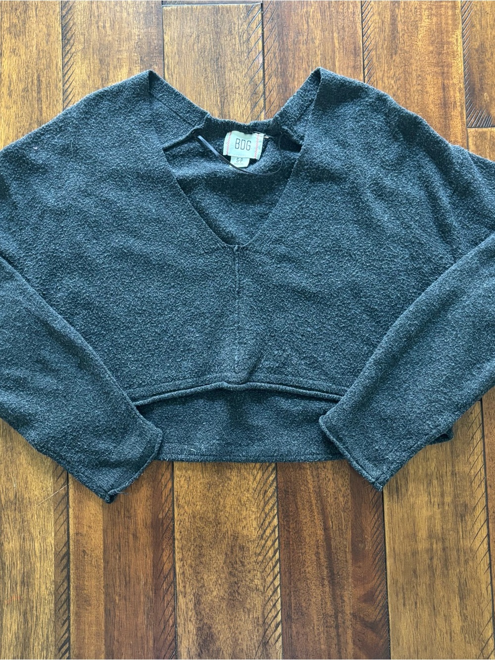 Urban outfitters BDG - dark gray Valeria cropped v-neck sweater